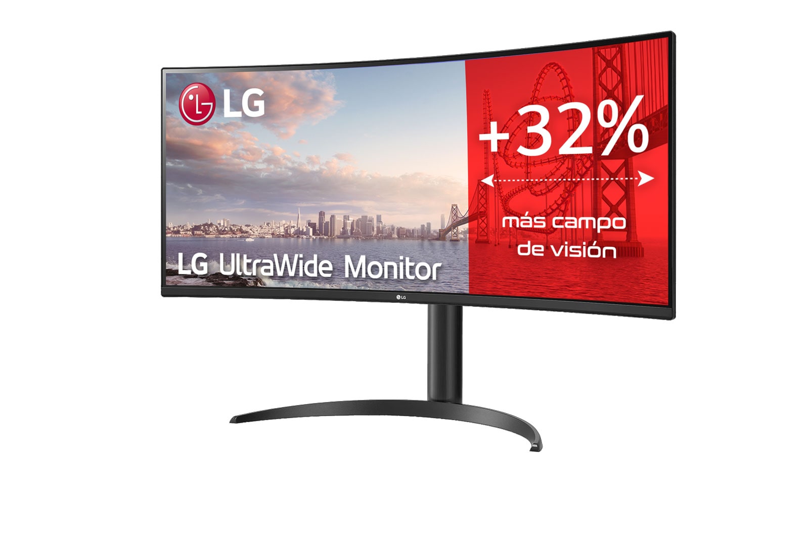 LG 34WP65C-B - Monitor Ultrapanorámico 21:9 LG UltraWide (Panel VA: 3440x1440, 160Hz, 300cd/m2, 3000:1, sRGB>99%, curvo); AMD FreSync? Premium; 5ms (1ms con MBR); HDR10; Estabilizador de Negros; Modo Lectura., 34WP65C-B