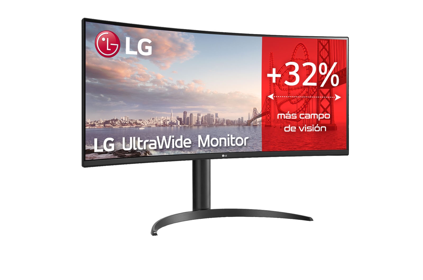 LG 34WP65C-B - Monitor Ultrapanorámico 21:9 LG UltraWide (Panel VA: 3440x1440, 160Hz, 300cd/m2, 3000:1, sRGB>99%, curvo); AMD FreSync? Premium; 5ms (1ms con MBR); HDR10; Estabilizador de Negros; Modo Lectura., 34WP65C-B