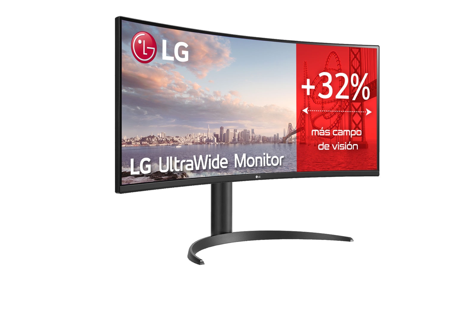 LG 34WP65C-B - Monitor Ultrapanorámico 21:9 LG UltraWide (Panel VA: 3440x1440, 160Hz, 300cd/m2, 3000:1, sRGB>99%, curvo); AMD FreSync? Premium; 5ms (1ms con MBR); HDR10; Estabilizador de Negros; Modo Lectura., 34WP65C-B