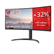 LG 34WP65C-B - Monitor Ultrapanorámico 21:9 LG UltraWide (Panel VA: 3440x1440, 160Hz, 300cd/m2, 3000:1, sRGB>99%, curvo); AMD FreSync? Premium; 5ms (1ms con MBR); HDR10; Estabilizador de Negros; Modo Lectura., 34WP65C-B