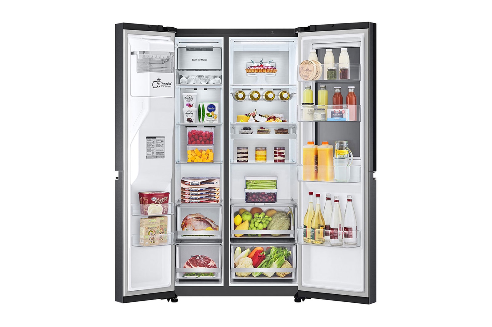 LG Refrigerador Side by Side de 598 L con InstaView? Craft Ice? - Negro , LS66SXTC