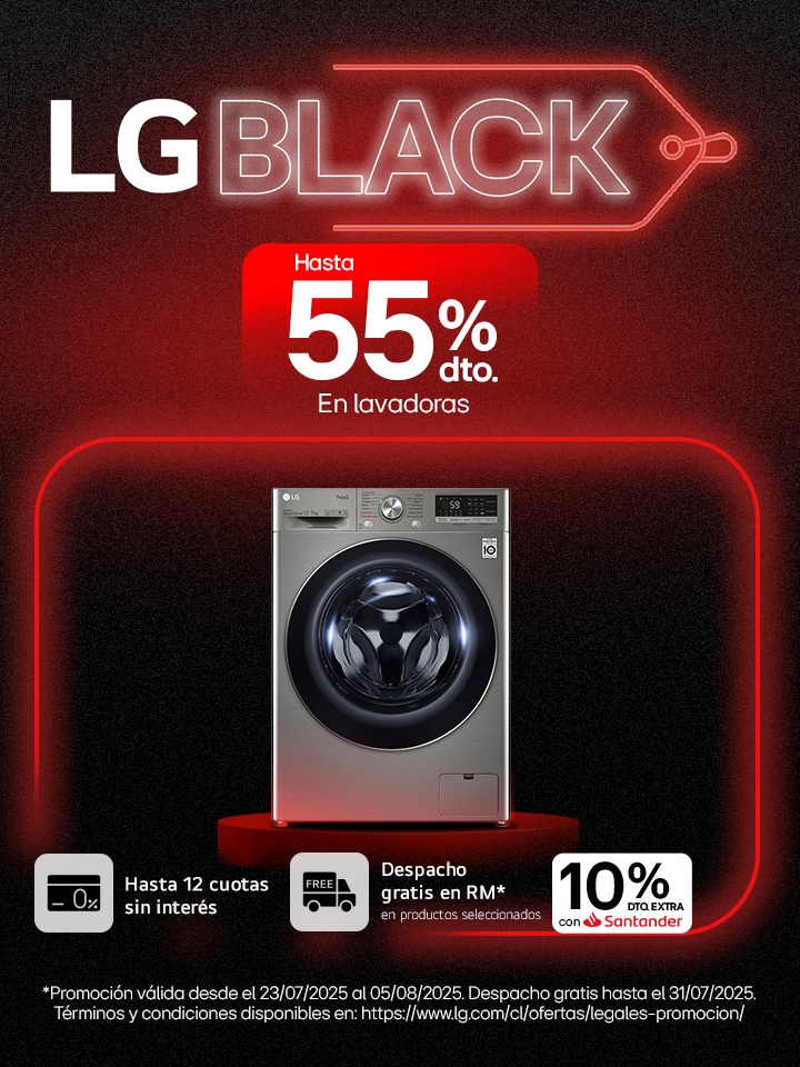 LG Black Lavadoras