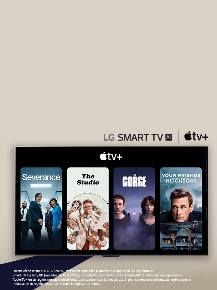 Se coloca LG?TV con miniaturas de cuatro programas de televisión