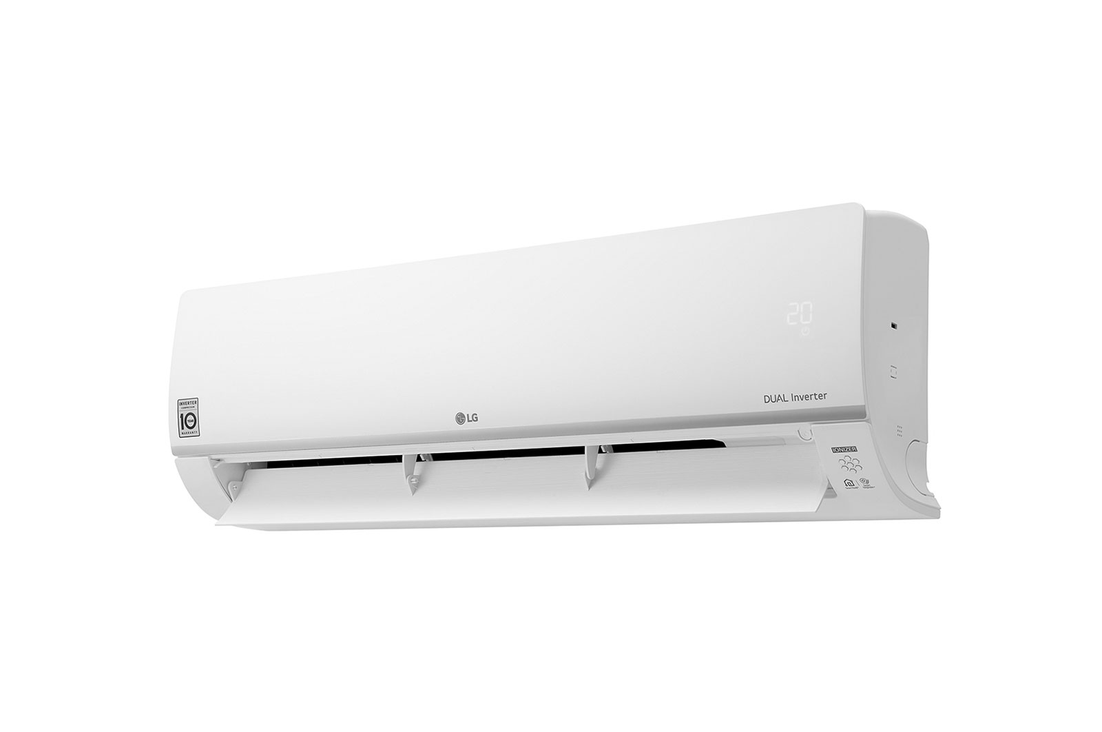 Vista derecha frontal con ventana abierta del aire acondicionado VM092C8 BTU.