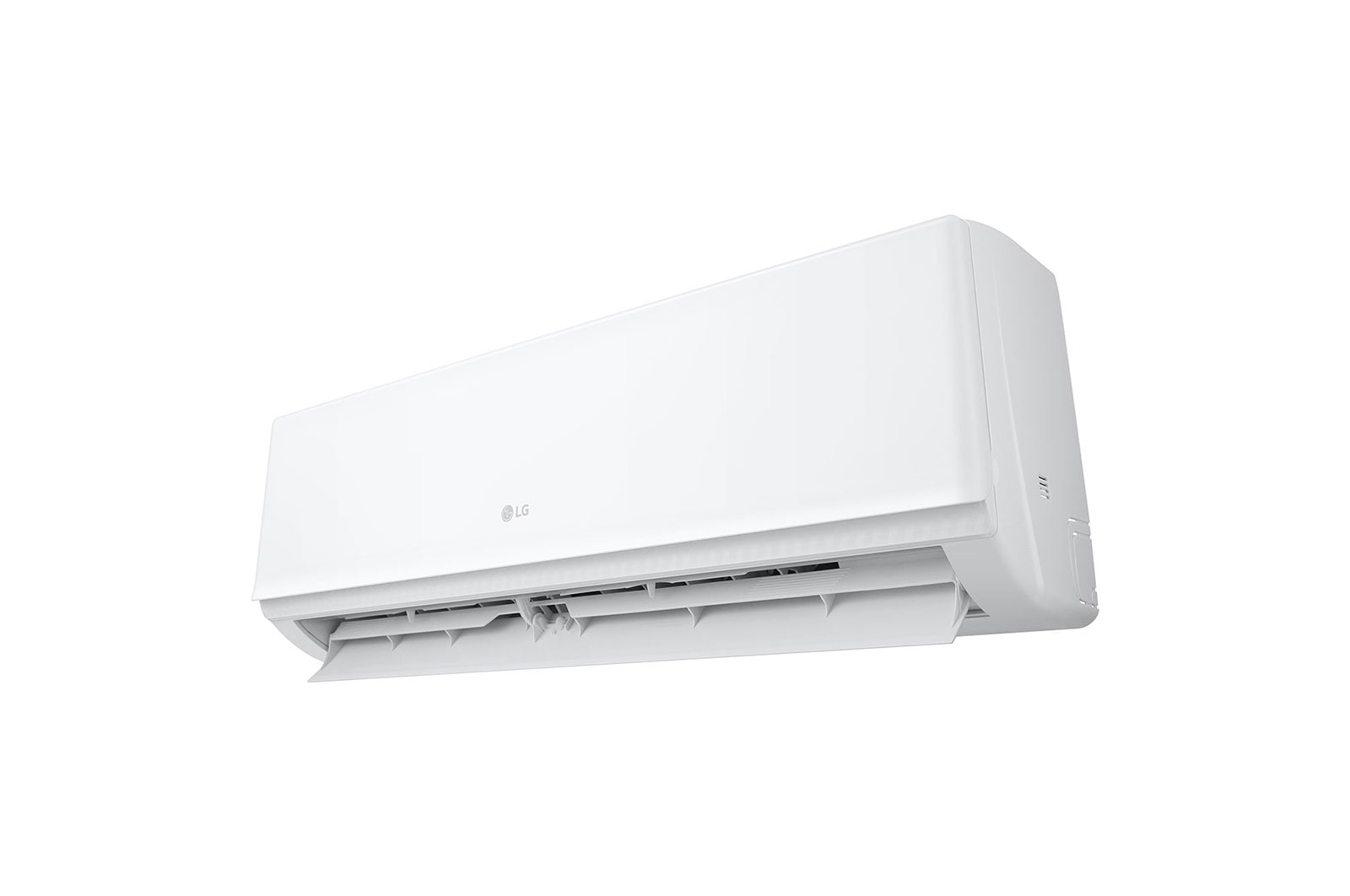 Vista frontal derecha desde abajo aire acondicionado LG 12000 BTU
