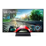 Flex visto directamente desde el frente con una pantalla completamente plana.