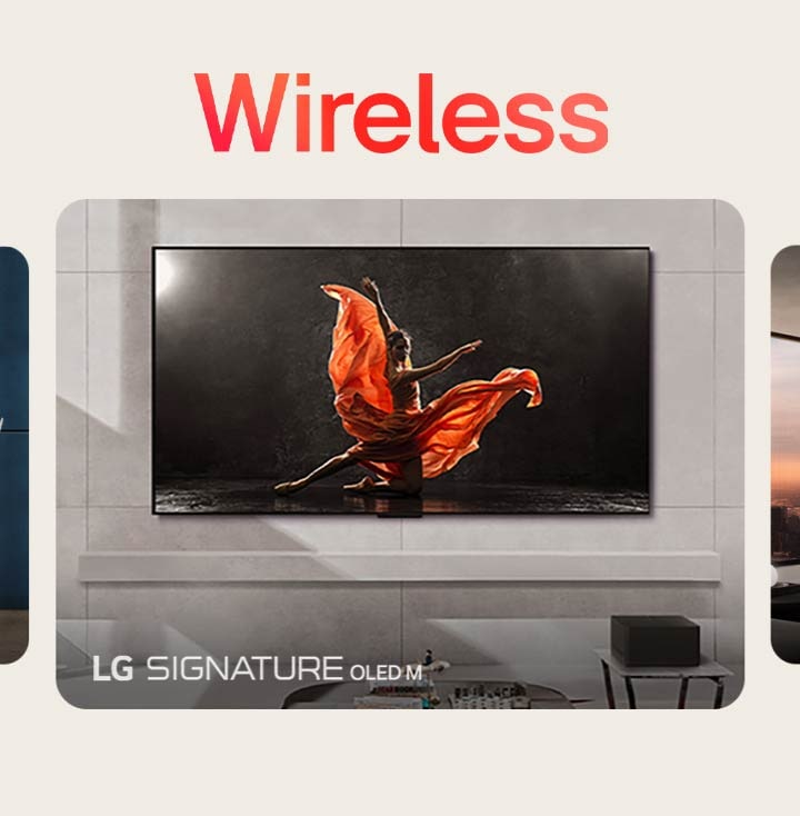 Vybrané televizory LG se st?ídají v?následujícím po?adí: LG Signature OLED M, LG Signature OLED T, LG OLED Flex, LG StandbyME, LG StandbyME GO, LG Posé a LG Easel. V?echna loga zna?ek jsou vlo?ena v?levém dolním rohu jednotlivych obrázk?.