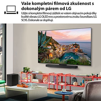 Dálkovy ovlada? LG AI Magic Remote se zvyrazněnym tla?ítkem AI. Kolem jsou zobrazeny r?zné funkce, ke kterym má u?ivatel p?ístup pomocí tohoto tla?ítka. AI Voice ID, AI Search, AI Chatbot, AI Concierge, AI Picture Wizard, AI Sound Wizard. Text vysvětluje, ?eovlada? LG AI Magic Remote doplňuje vá? zá?itek s?umělou inteligencí o?speciální tla?ítko s?umělou inteligencí a lze jej pou?ívat jako my?. Sta?í ukázat a kliknout.