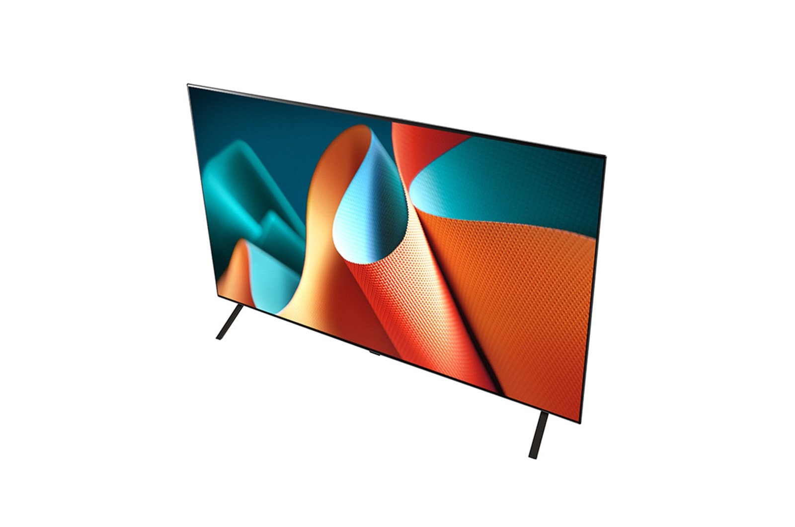 Pohled na LG OLED TV, OLED B4E shora z úhlu