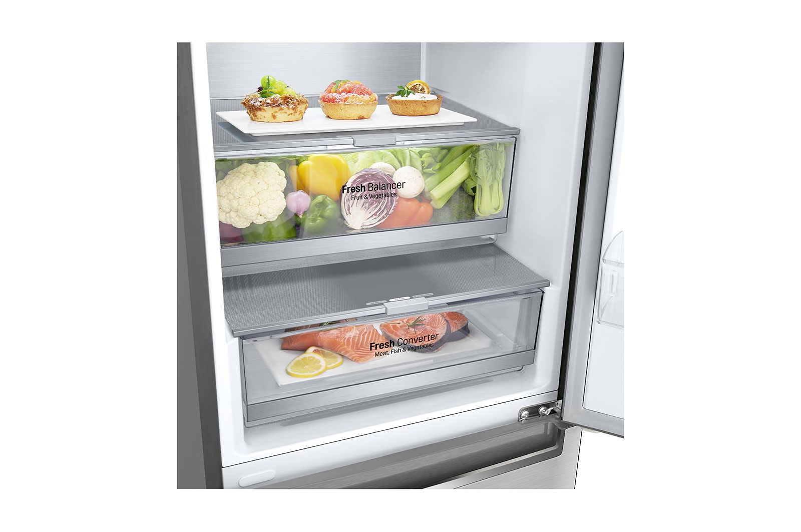 LG ?Kombinovaná chladni?ka |?A | Hruby objem 419 l | 110 kWh/rok | LG Lineární invertorovy kompresor | LG Total No Frost | DoorCooling+? | Vnit?ní LED displej | Smart Diagnosis?, GBB92STBAP