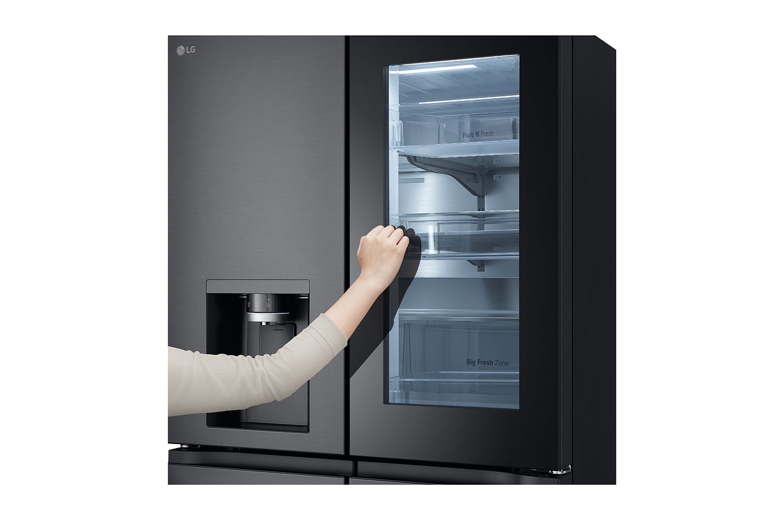 LG Chladni?ka multi door LG | E | 628 l | ThinQ?WiFi | InstaView?|?erná/?edá, GMG960EVEE