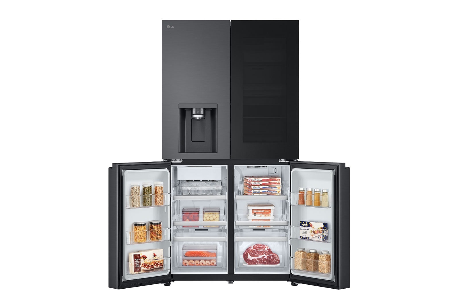 LG Chladni?ka multi door LG | E | 628 l | ThinQ?WiFi | InstaView?|?erná/?edá, GMG960EVEE
