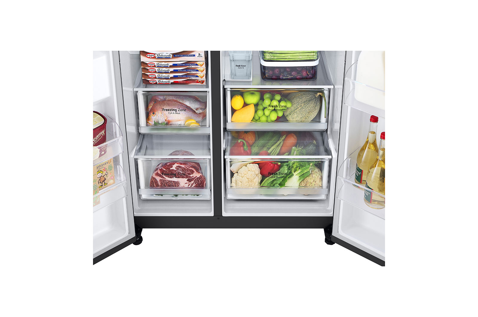 LG Americká chladni?ka LG | D | 635 l | Lineární kompresor | DoorCooling+|?erná/?edá, GSLV71MCTD