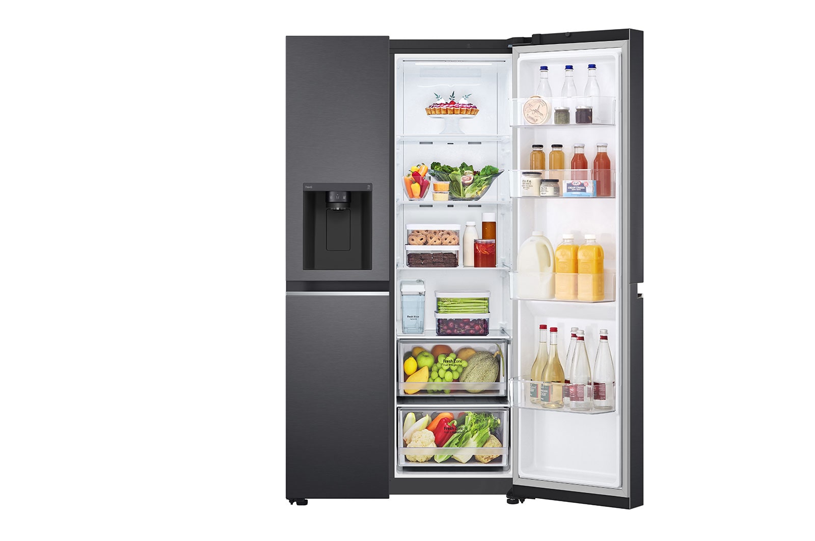 LG Americká chladni?ka LG | D | 635 l | Lineární kompresor | DoorCooling+|?erná/?edá, GSLV71MCTD