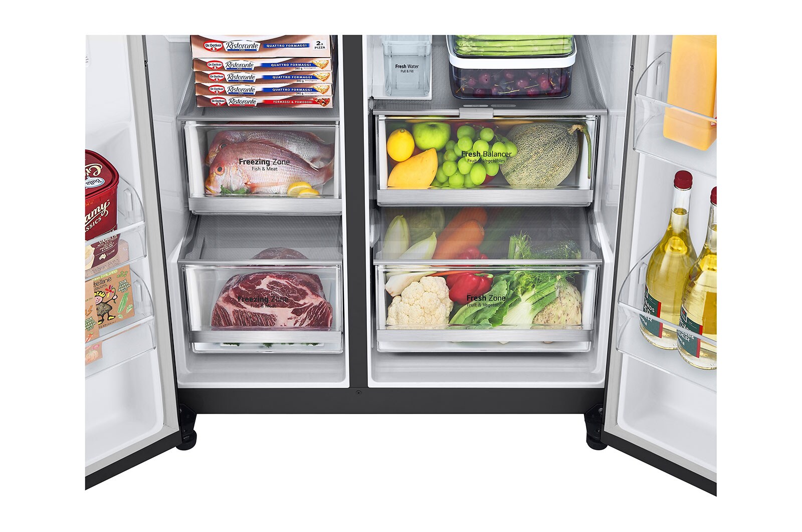 LG Americká chladni?ka LG | E | 635 l | Lineární kompresor | InstaView Door-in-Door?, GSXV90MCAE