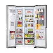 LG Americká chladni?ka LG | E | 635 l | Lineární kompresor | InstaView Door-in-Door?, GSXV91MBAE