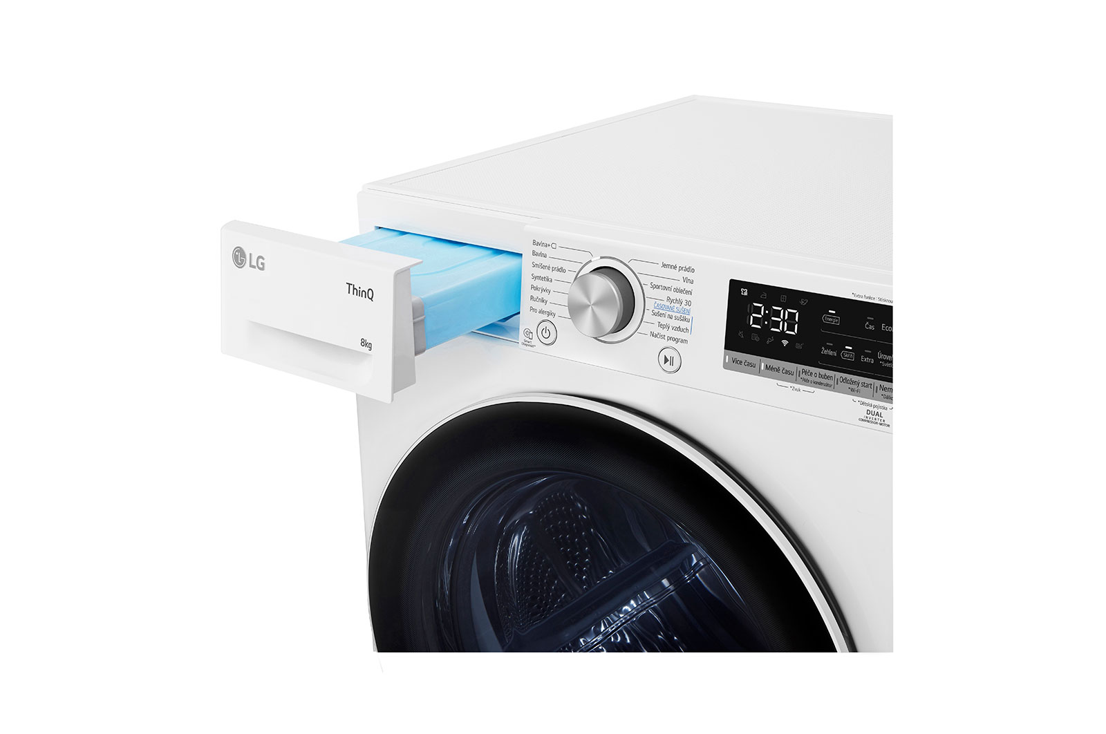 LG Su?i?ka LG | 8 kg | DUAL Inverter Heat Pump? |ThinQ?|Bílá, RC81V9AV4N