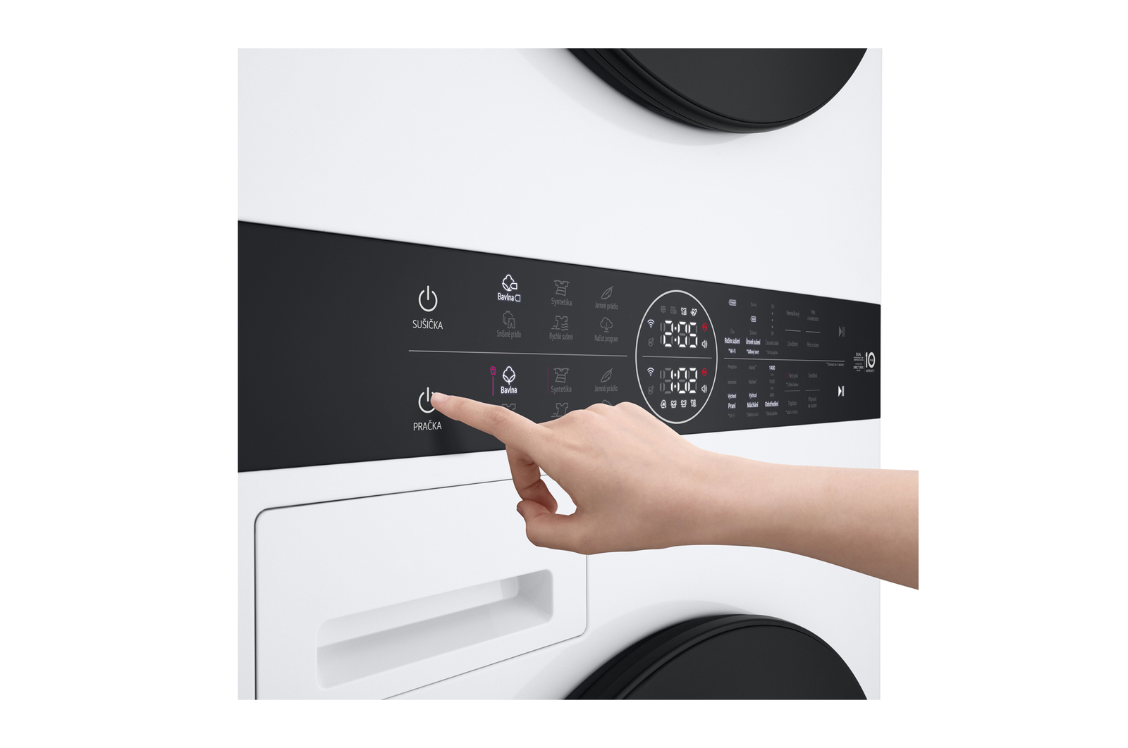 LG WashTower | 12 / 10 kg |1400 ot./min | AI DD? | TurboWash?360°|Bílá, WT1210WWF