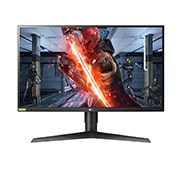 ?elní pohled na 27” | Herní monitor | 16:9 | QHD | Nano IPS? Displej | UltraGear? | NVIDIA G-Sync? | HDR 10 | 144Hz 27GL850-B
