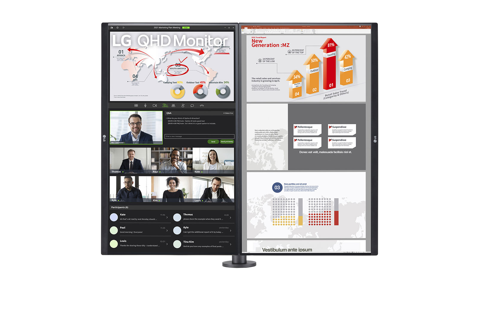 LG Monitor Ergo Dual 27", rozli?ení QHD s Daisy Chain, 27QP88DP-BS