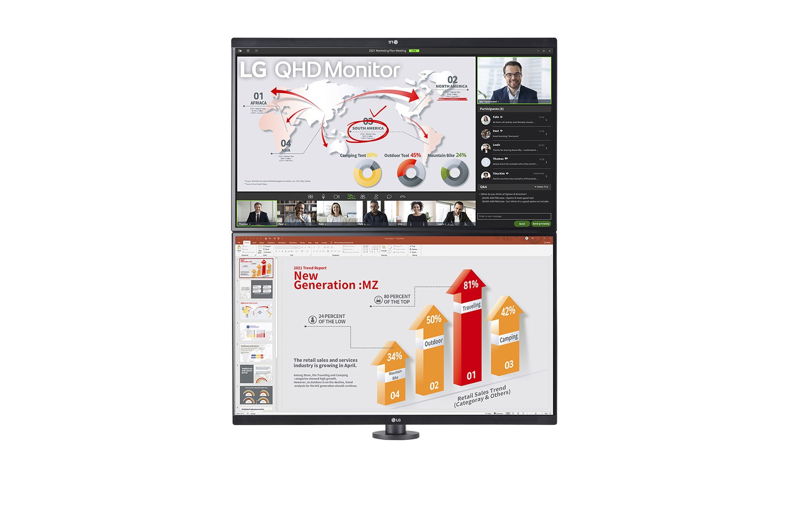 LG Monitor Ergo Dual 27", rozli?ení QHD s Daisy Chain, 27QP88DP-BS
