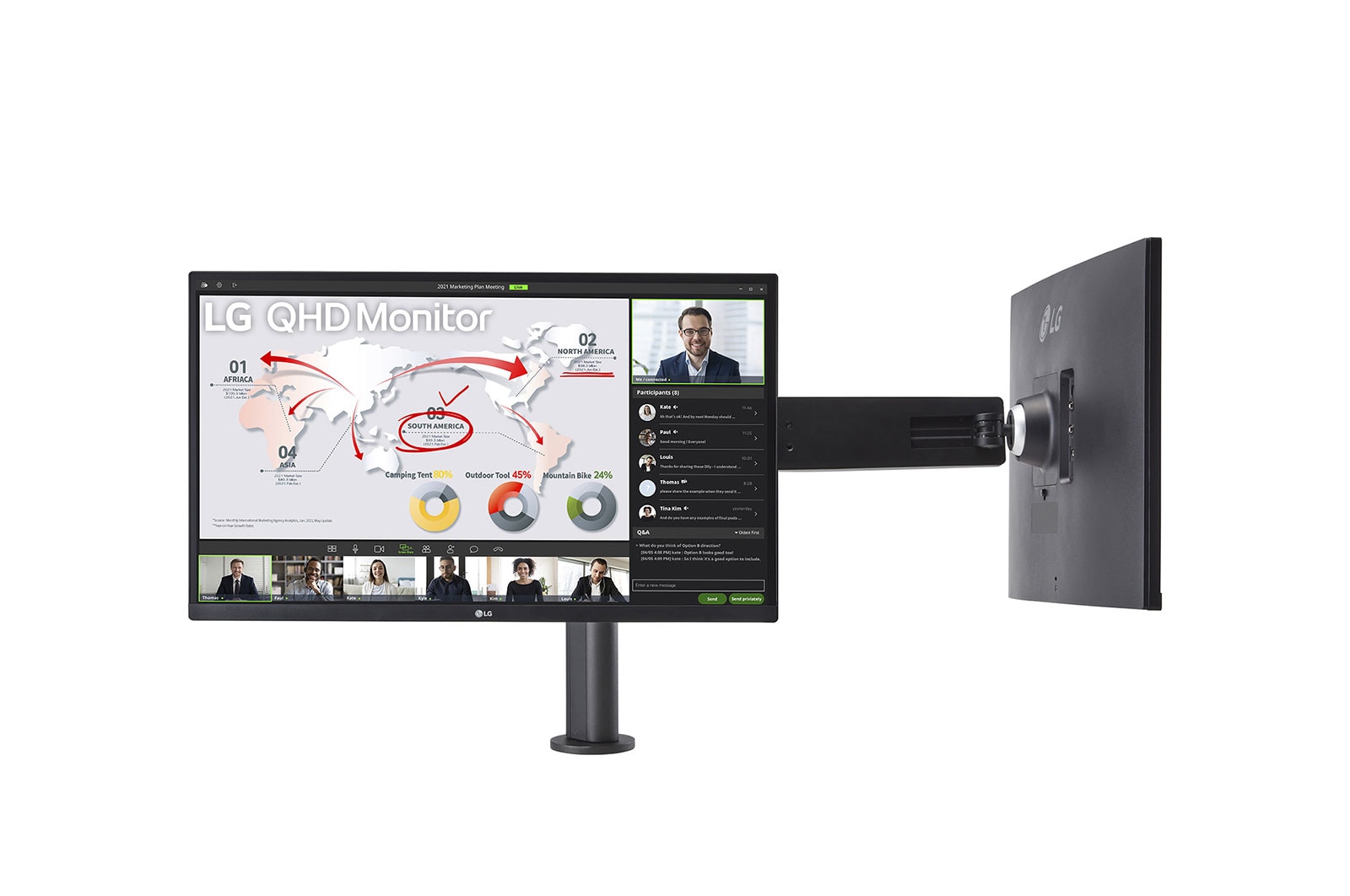 LG Monitor Ergo Dual 27", rozli?ení QHD s Daisy Chain, 27QP88DP-BS
