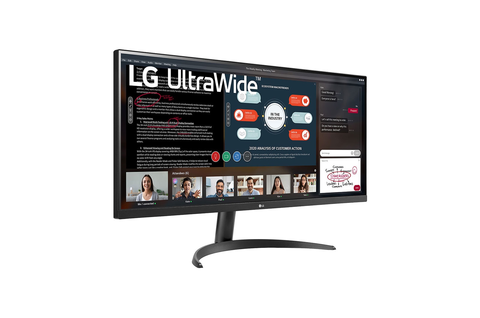 LG 34" LG UltraWide monitor s IPS  displejem, 34WP500-B