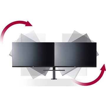 Monitor umo?ňuje změnu zobrazení na vy?ku a na ?í?ku pomocí 90stupňového otá?ení