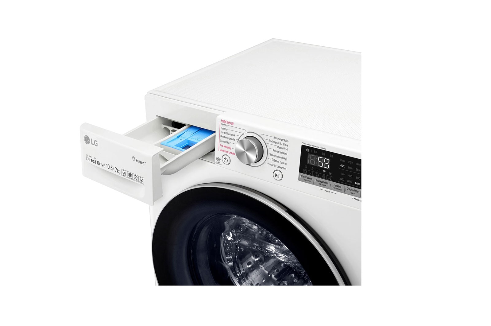 LG 10,5 kg parní pra?ka / 7 kg su?i?ka LG | 1400 ot./min | Direct Drive? | AI DD? | TurboWash?360°, F4DV710H1E