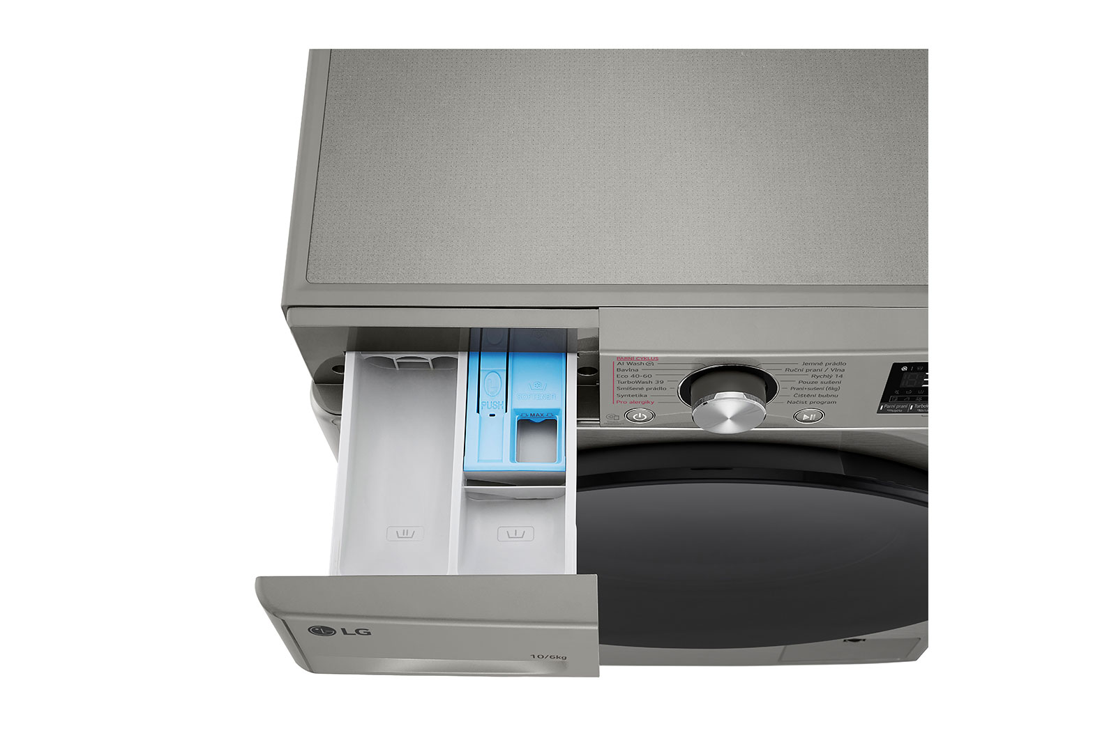 LG Parní pra?ka / su?i?ka LG | 10 / 6 kg |  1400 ot./min | Direct Drive? | AI DD? | St?íbrná, FCR7A06PG