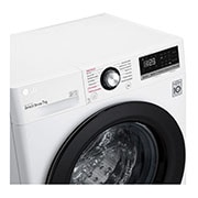 LG Slim parní pra?ka LG |7 kg | D | 1200 ot./min | Direct Drive? | Bílá + ?erná dví?ka, F27V3HY6W