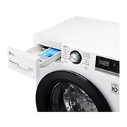 LG Slim parní pra?ka LG |7 kg | D | 1200 ot./min | Direct Drive? | Bílá + ?erná dví?ka, F27V3HY6W