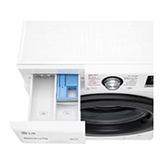 LG Slim parní pra?ka LG |7 kg | D | 1200 ot./min | Direct Drive? | Bílá + ?erná dví?ka, F27V3HY6W