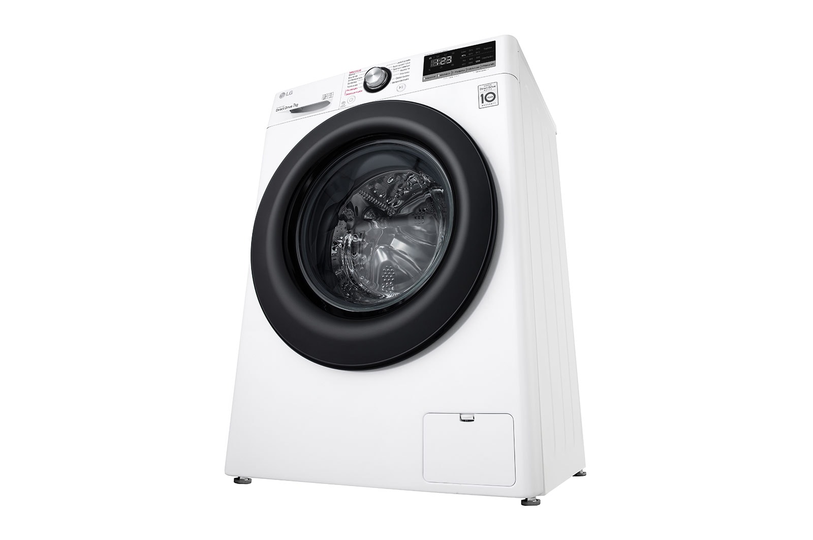 LG Slim parní pra?ka LG |7 kg | D | 1200 ot./min | Direct Drive? | Bílá + ?erná dví?ka, F27V3HY6W