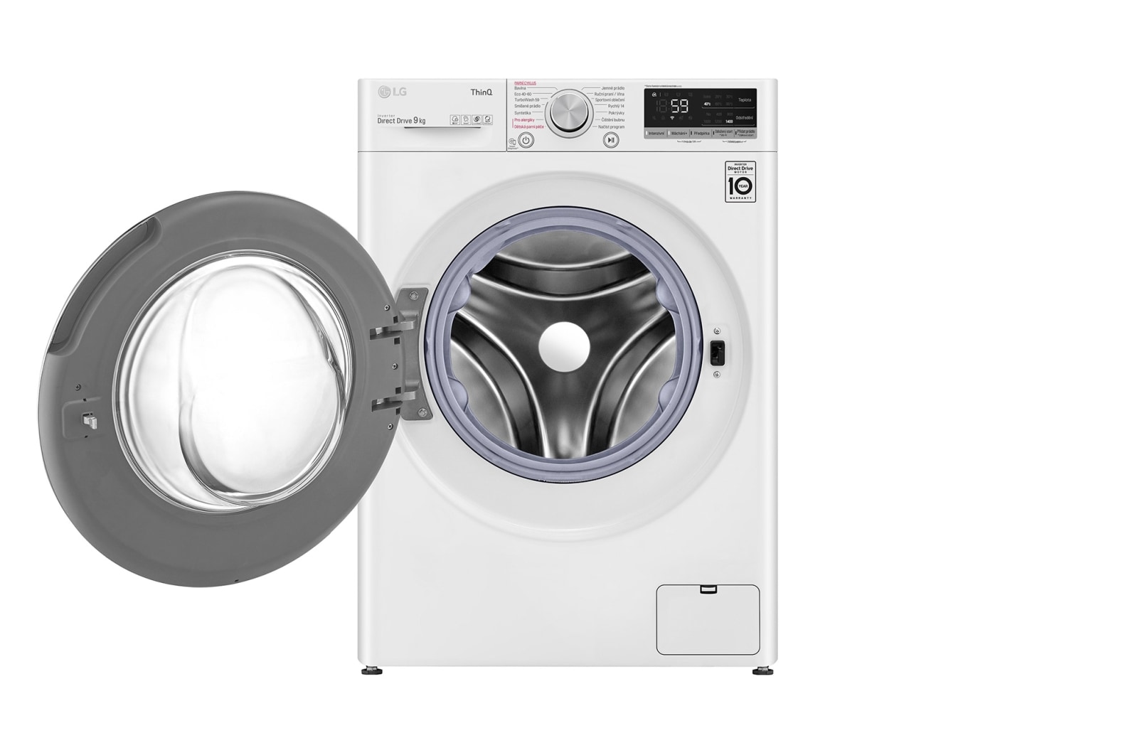 LG 9 kg parní pra?ka, Direct Drive? motor, optimální volba pracích pohyb?, parní praní Steam?, TurboWash?, ThinQ+WiFi, F49V5VW0W