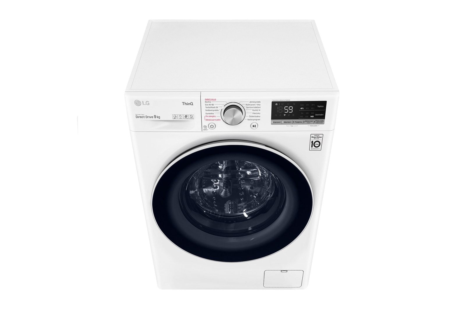 LG 9 kg parní pra?ka, Direct Drive? motor, optimální volba pracích pohyb?, parní praní Steam?, TurboWash?, ThinQ+WiFi, F49V5VW0W