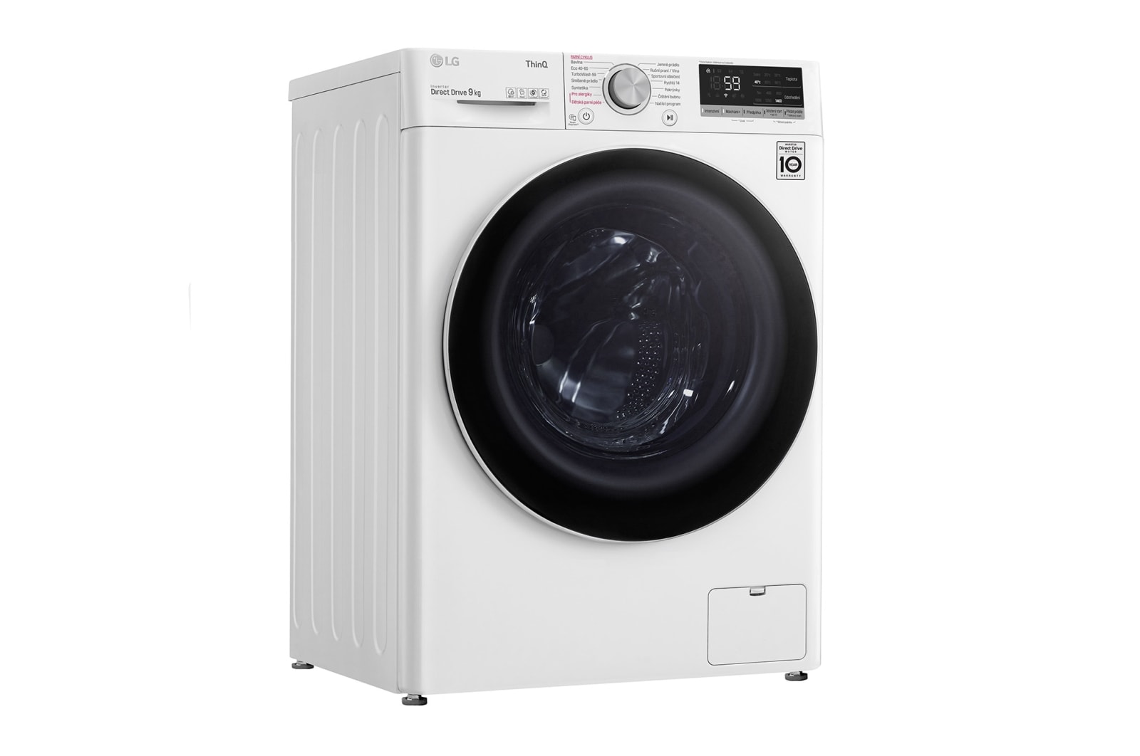 LG 9 kg parní pra?ka, Direct Drive? motor, optimální volba pracích pohyb?, parní praní Steam?, TurboWash?, ThinQ+WiFi, F49V5VW0W