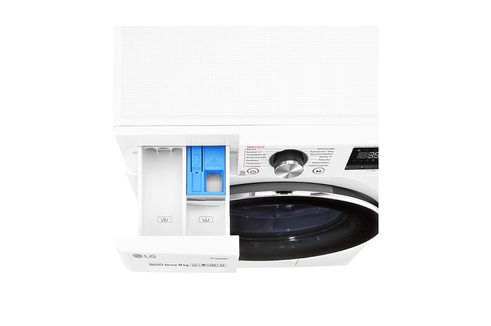 LG 9 kg parní pra?ka, Direct Drive? motor, TurboWash?360° - praní za 39 minut,  AI DD? - optimální volba pracích pohyb?, parní pé?e Steam+?, ThinQ? + WiFi, F4WV909P2