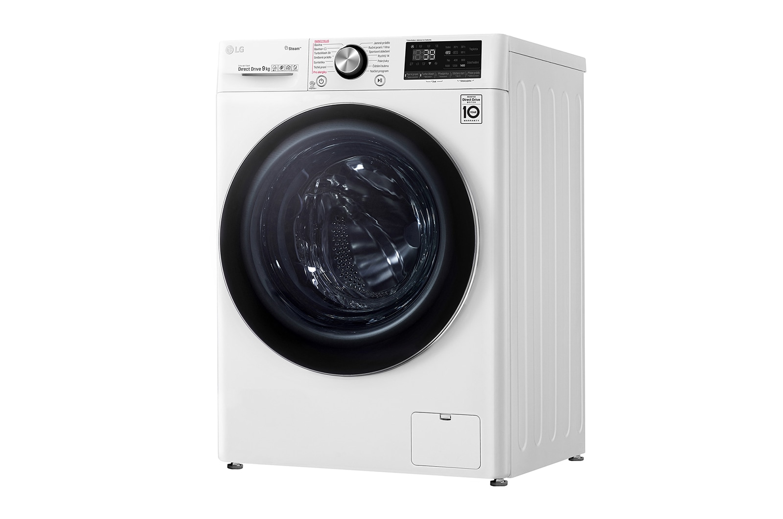 LG 9 kg parní pra?ka, Direct Drive? motor, TurboWash?360° - praní za 39 minut,  AI DD? - optimální volba pracích pohyb?, parní pé?e Steam+?, ThinQ? + WiFi, F4WV909P2