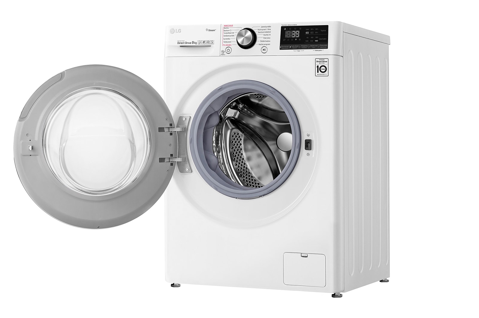 LG 9 kg parní pra?ka, Direct Drive? motor, TurboWash?360° - praní za 39 minut,  AI DD? - optimální volba pracích pohyb?, parní pé?e Steam+?, ThinQ? + WiFi, F4WV909P2