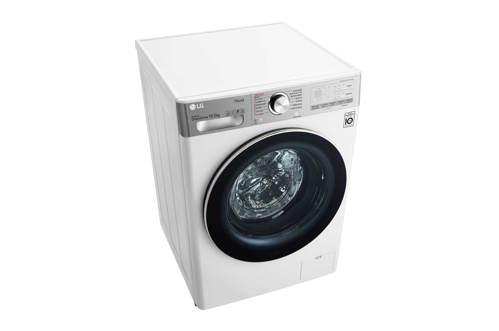 LG 10,5 kg parní pra?ka, Direct Drive? motor, neomezené mno?ství pracích pohyb?, parní praní Steam+?, TurboWash?360°, ThinQ+WiFi, F610V10RW2W