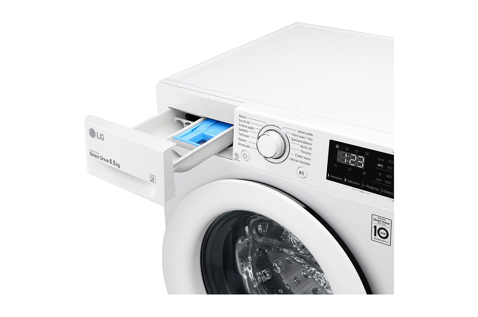 LG 6.5 kg slim parní pra?ka, 1200 ot./min, E  (v rozsahu A a? G), Direct Drive?, P?idat prádlo, FW26V2WN3
