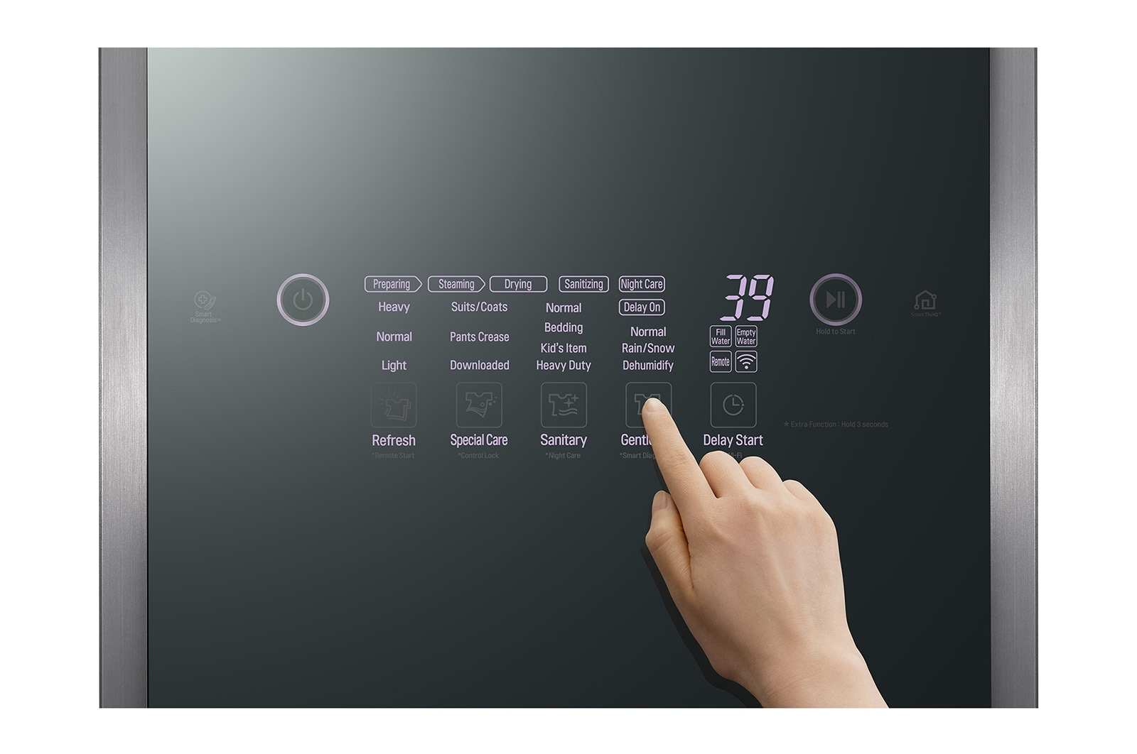 LG Styler | TrueSteam? - Parní osvě?ova? oděv? | Kapacita: 3+1 ks oděv? a poli?ka na doplňky | Cyklus osvě?ení: 34 min., S3MFC