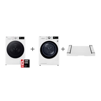?elní pohled na PRACí SET | LG Pra?ka FASR3A04WS&#43; Su?i?ka RC81V9AV2W&#43; Vysuvny mezikus ZDARMA LAUNWDSN28