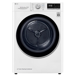 8 kg hybridní su?i?ka s tepelnym ?erpadlem, A+++ (v rozsahu A+++ a? D), invertorovy motor, Eco Hybrid? - hybridní su?ení, automatické ?i?tění kondenzátoru, ThinQ? + WiFi, Program Pro alergiky