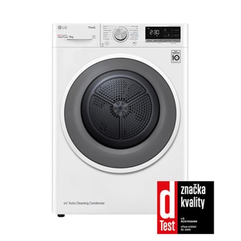 Pohled zep?edu na 9 kg Su?i?ka DUAL Inverter Heat Pump?, Bílá RC91V5AV6N