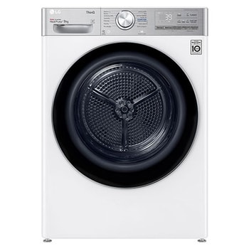 Pohled zep?edu na 9 kg Su?i?ka DUAL Inverter Heat Pump?, Bílá RC91V9AV2QR