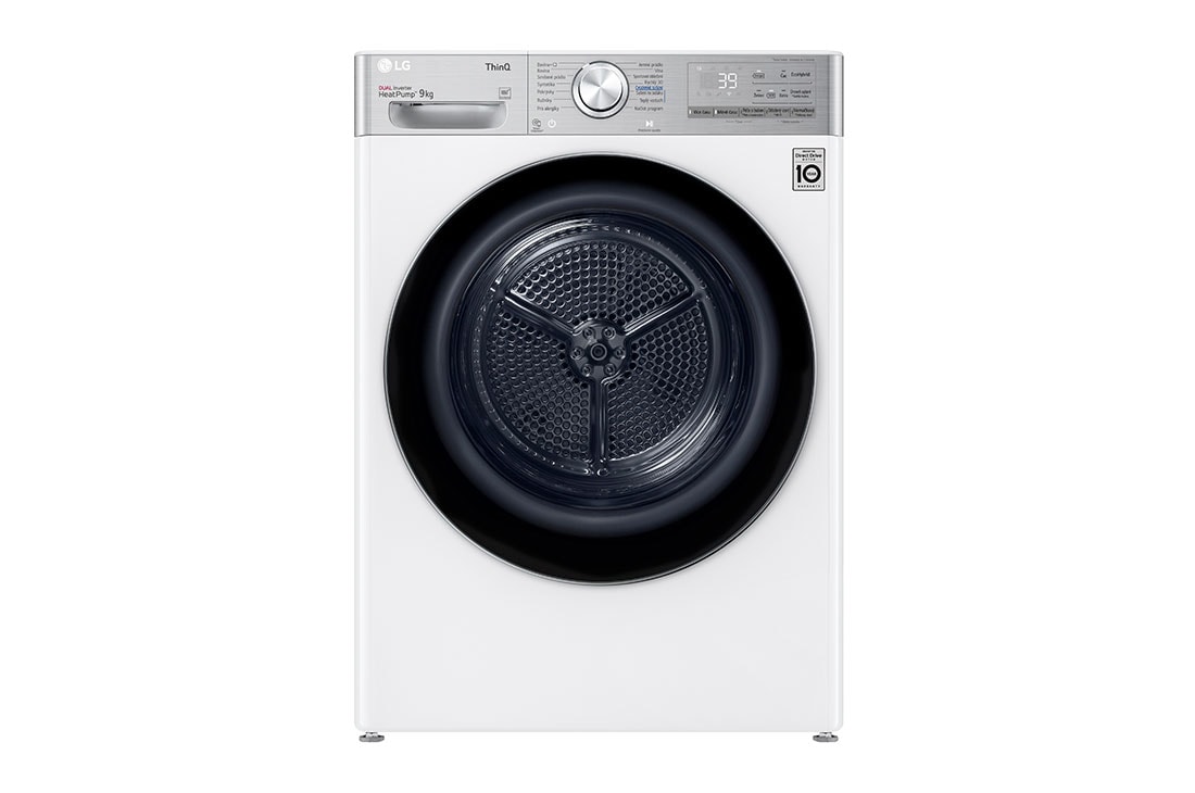 LG Su?i?ka LG | 9 kg | DUAL Inverter Heat Pump? |ThinQ?|Bílá, RC91V9AV2QR