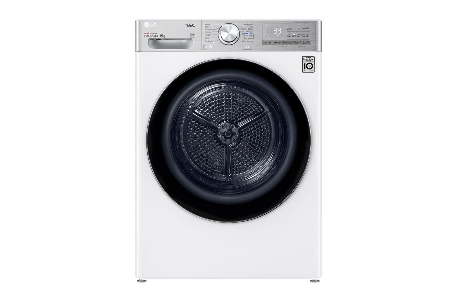 Pohled zep?edu na 9 kg Su?i?ka DUAL Inverter Heat Pump?, Bílá RC91V9AV2QR