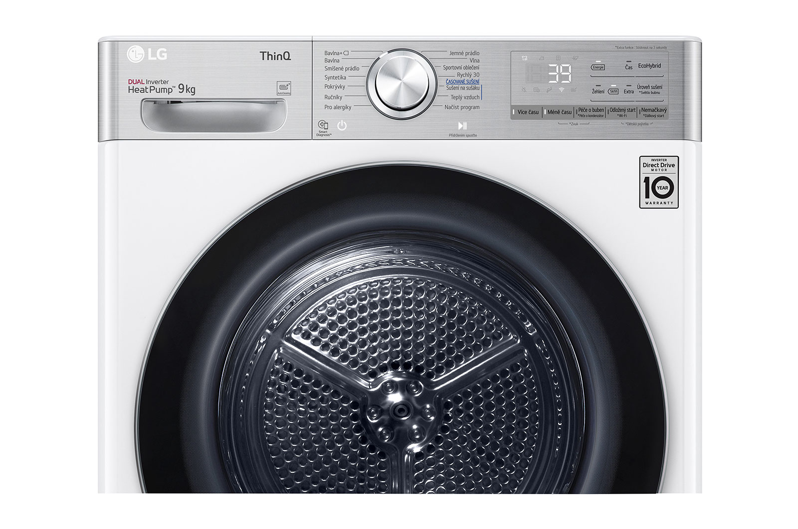 LG Su?i?ka LG | 9 kg | DUAL Inverter Heat Pump? |ThinQ?|Bílá, RC91V9AV2QR